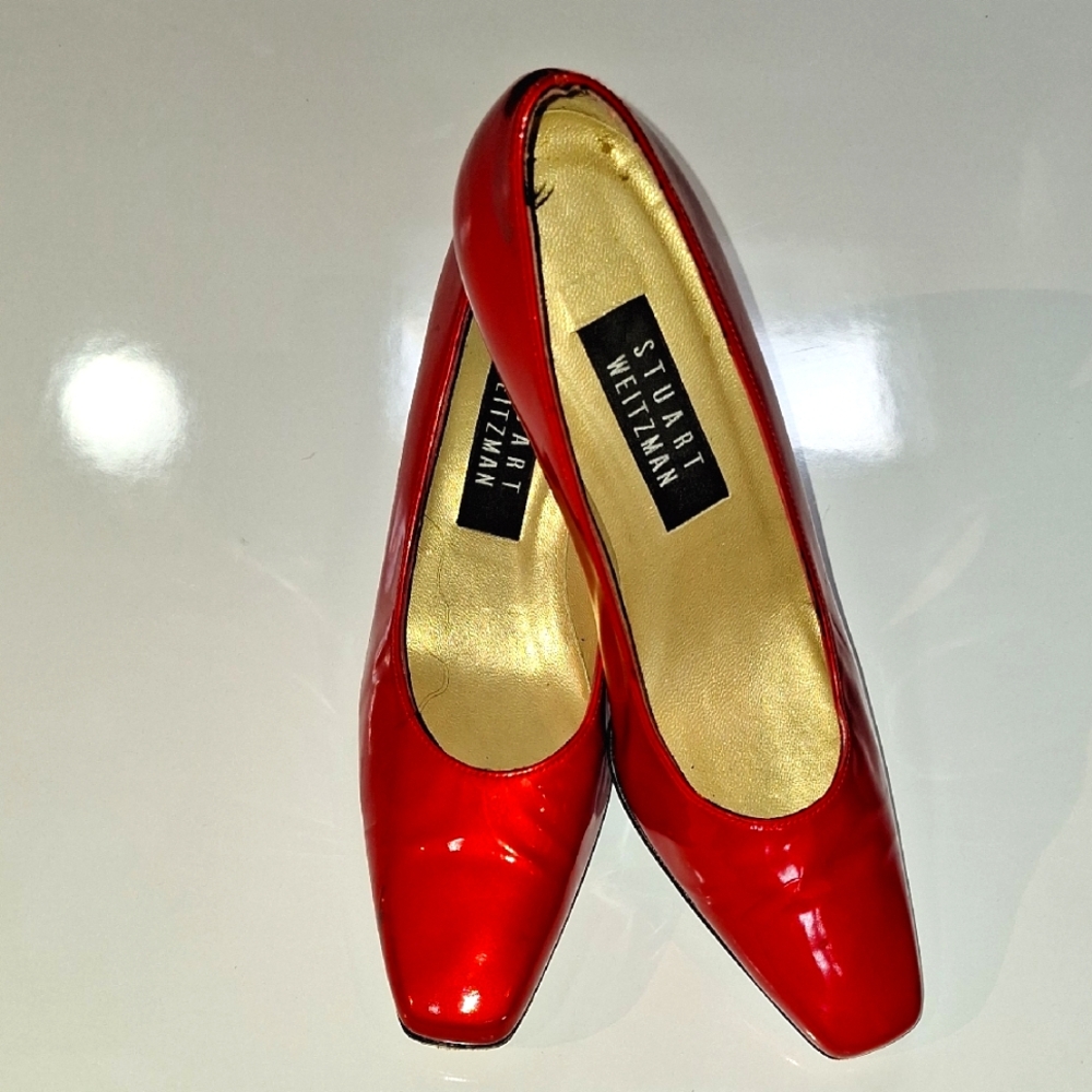 Stuart Weitzman Red Patent Leather Heels